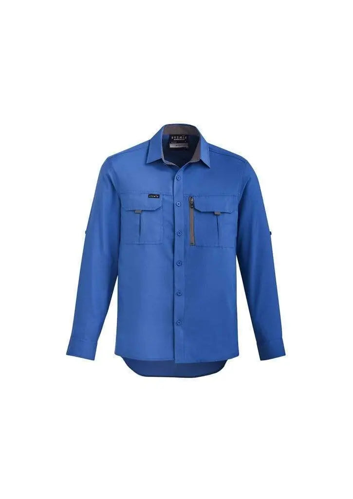 SYZMIK mens outdoor l/s shirt zw460 Work Wear Syzmik Blue 7XL